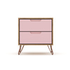 Manhattan Comfort Rockefeller 2.0 Nightstand, Nature and Rose Pink 102GMC6